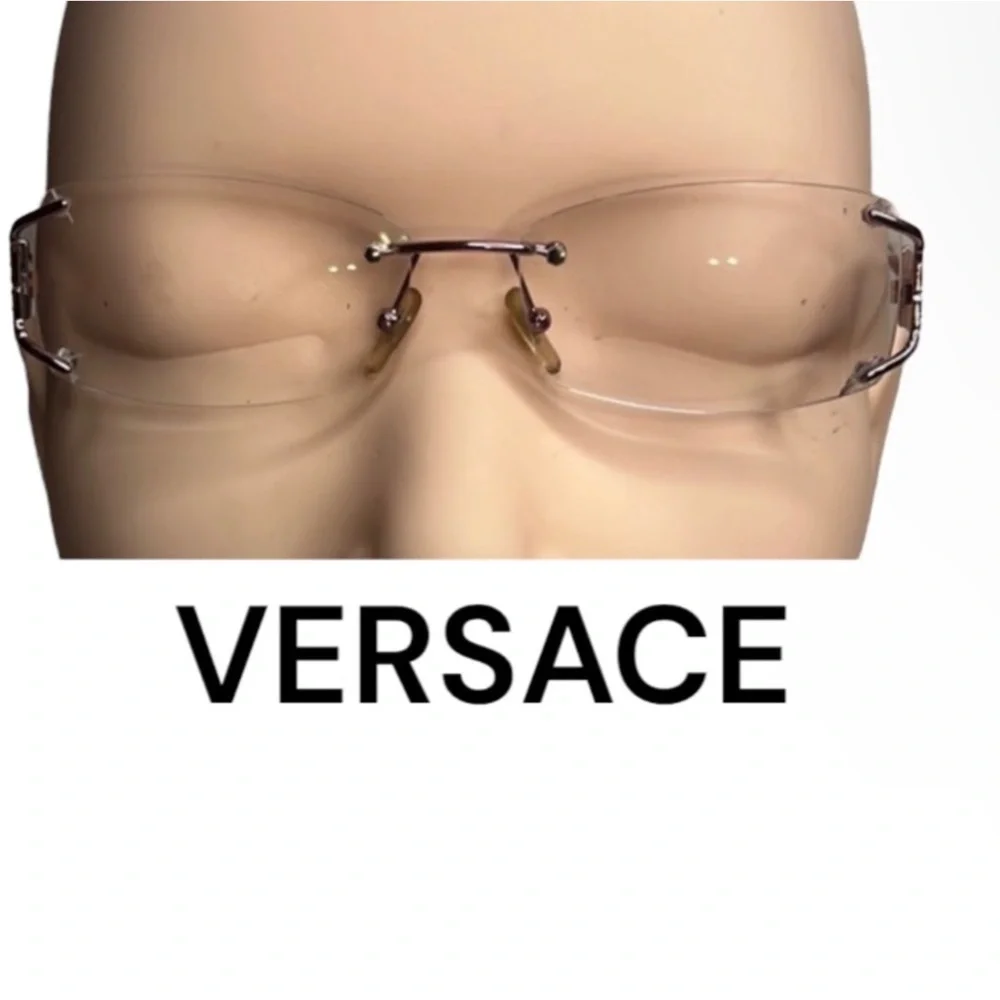 Gorgeous Authentic Versace luxury designer rimless prescription eyeglasses